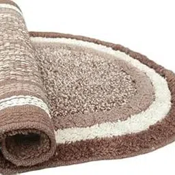 ROSSLYN Cotton Door Bath Mat Super Soft Non Slip Mats for Bathroom, Door (Blue & Brown, Large, Pack of 2)-picture-57