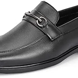 Slip-On Mens' Formal Shoe | Pull On Stylish Non-Lace Design | Soft Cushioned Insole for Comfort | Premium Craftsmanship & Durable Build | Perfect for Office & Formal Wear | Loafer Look-image-24