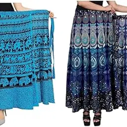 modern kart Women's Combo Jaipuri Sanganeri Print, Rajasthani Jaipuri Women Long Mandala Hand Block Fashion Maxi Skirt (6)-picture-15