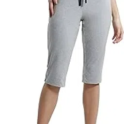 Light Grey Melange Knit Capri : Style Number - 1390-image-53