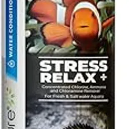 AquaNature Stress Relax+ Water Conditioner Concentrated Chlorine, Ammonia and Chloramine Remover with Power of Aloe Vera for Marine and Freshwater Aquarium (120ml) image 1