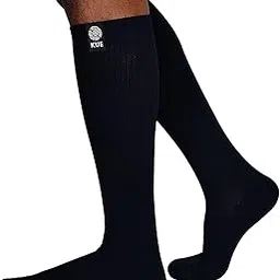 kue Knee Compression Socks for Men & Women, Pain Relief, Boost Stamina, Circulation & Recovery, Perfect for Running, Football, Sports Activity I Moisture Wicking I Knee Socks Black - S/M) image 1