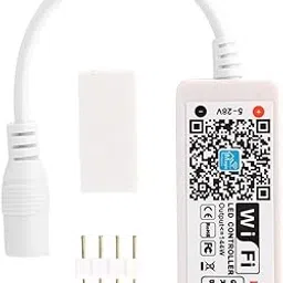 Smart WiFi LED Controller, RGB Led Strip Lights Wireless Controller, Compatible with Alexa & Google Home & IFTTT, Free Magic Home App via iOS or Android Smartphone (1 Pack)-image-1