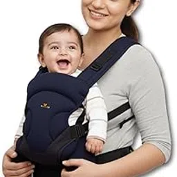 Baby Carrier Bag, Infant Holder for New Born, Baby Carrier Bag for 0 to 3 Year Baby - 4 in 1 Comfortable and Adjustable Bag with an Ergonomic Solution for Baby Up to 3 Years (Navy Blue)-image-0