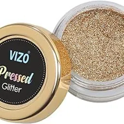 Vizo Professional Pressed Eyeshadow Glitter Palette for face makeup | Light Gold | Travel Friendly & Long Lasting Eye Shadow Palette | (6 gm)-picture-52