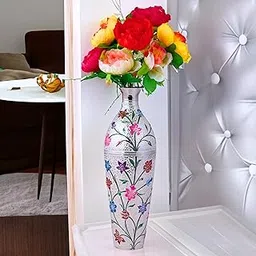 Professional Handicraft Brass Flower Vase for Home Decor, Living Room Metal Table Showpiece, Wedding Couple, Anniversary, Housewarming, Diwali Gift Item -12 Inch, Multicolor-image-36