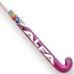 A L F A AX3 Composite Hockey Stick with Stick Bag & Hollow Ball (37 INCHES, Metallic Pink) image 1