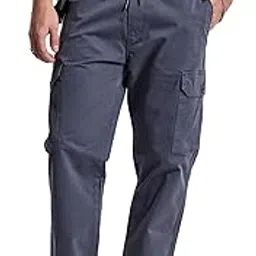 snitch Mens Multi Pocket Drawstring Cotton Blend Full Length Light Weight Breathable Relaxed Fit Cargo Pants-picture-35