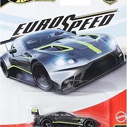 Hot Wheels Euro Speed Aston Martin Vantage GTE Premium Die-Cast Car, 1:64 Scale, Limited Release, Metal Body for 3 Years & Above (Black)-image-63