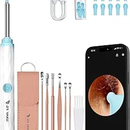 Dr Vaku® Earocam Earwax Removal Tool with Extra Cleaning Kit (Set of 7) HD Camera Wifi Connection & 6 LED Lights Endoscope Tool Ear Cleaner + 11 Silicone Tips Free & Storage Case-White/Pink-picture-41