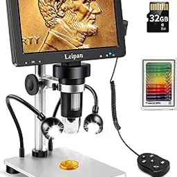 Leipan 7" LCD Digital Microscope, 12MP Coin Microscope for Adults, 1080P with 12pcs Slides, Windows/Mac OS Compatible (32GB Card)-picture-34