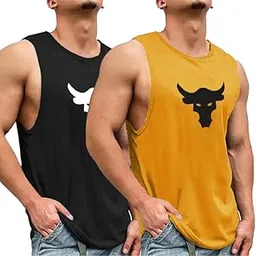 ezee sleeves Men’s Cotton Gym Vest | Sleeveless Tank Top for Workout, Sports Breathable & Soft Fabric (Pack of 2)-picture-39