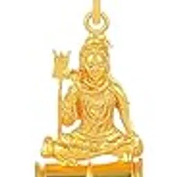Gold Plated Shiva Bholenath Mahadev Openable Damru and Original Panchmukhi Rudraksh Golden Cap Mala Necklace Pendant Temple Jewellery for Unisex-image-80