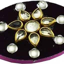 vidhya kangan Handmade Fancy Stone stud Work Saree pin Brooch for Women Jewellery Latest Stylish Crystal Unisex Floral Shape Brooch for Women/Girls (sku-bro1774)-picture-51