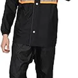 the clownfish Philip Series Men's Waterproof Polyester Double Coating Reversible Standard Length Raincoat with Hood and Reflector Logo at Back. Printed Plastic Pouch with Rope-picture-19
