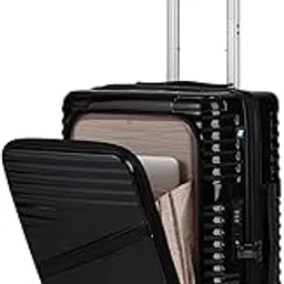 Oblique Cabin Pro 20 Inch Hard Luggage with Polycarbonate & Aluminium Bumpers | Laptop Compatible - Black-image-91