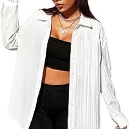 cb-colebrook Oversized Textured Beach Summer Shirt for Women | Shirt for Women Stylish Western | Women Long Shirt Top | Women Casual Shirt-picture-22