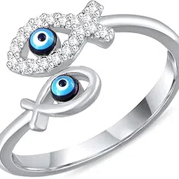 amaal Rings for women girls girlfriend ladies wife sister Evil eye ring Silver ring Butterfly ring silver stylish engagement wedding Adjustable promise propose American diamond Finger Ring set ad A856-picture-39