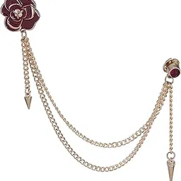 adorn Dual Chain Rose Sherwani Brooch/Kurta Brooch for Mens (PAB2051PR)-picture-49