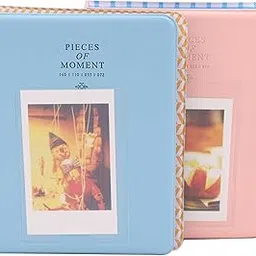 64 Pockets Instax Mini Photo Album for Fuji/Fujifilm Film 7s 8 8+ 9 25 26 50s 70 90 SP 1, Instant Camera Polaroid Z2300 Pic-300P Name Card Picture Accessories, Wedding Photos (2, Blue+Pink)-image-55