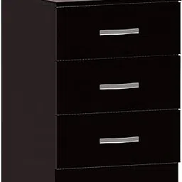 Designs Black Sideboard Cabinet, Chest of Drawers, 3 Drawers with Metal Handles and Runners, Unique Anti-Bow Drawer Support, Riano Bedroom Furniture-picture-18