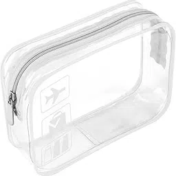 behahai Clear Travel Toiletry Bag - TSA Approved Quart Size, Airport Carry-On for Liquids, Cosmetics, Shower Essentials - Transparent Plastic Pouch, White-picture-26