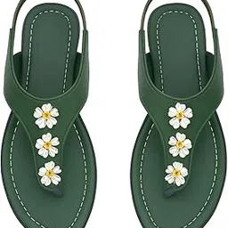 s plus s fashion Women’s Stylish Black Sandals with Floral Design | Comfortable Flat Casual & Party Slip-On Sandals for Girls & Ladies-picture-27