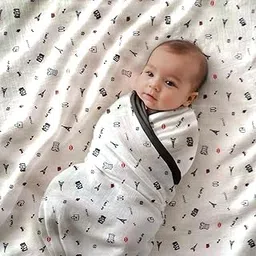 POLKA Baby Blankets New Born Babies | Pack of 1, Super Soft Baby Wrapper Baby Sleeping Bag for Baby Boys, Baby Girls, Babies(100cm x 100cm, 0-6 Months, Fallalen, Skin Friendly, (Cartoon liberty blue)-picture-33