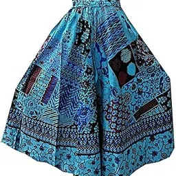 silver organisation Women Printed Casual Wear Multicolor Cotton Elasticed Full Flared Skirt_Skirt 1-picture-12