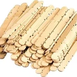 Levin Popsicle Sticks- Colored Sawtooth Wood Craft Sticks Natural Jumbo Ice Pop Treat Sticks Bulk for DIY Craft Project, Classroom Creative Designs (Natural Wooden)-image-33