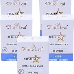 White Leaf Premium Herbal Smokes Cigarettes 100% Tobacco Free and Nicotine Free(Mint Flavoured) Pack Of 100 Sticks For De Addiction - Made With Natural and Ayurvedic Herbs(No Tobacco/No Nicotine)-picture-26