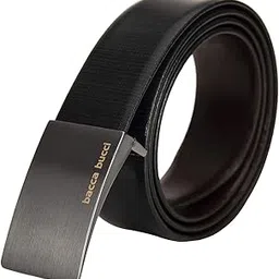 bacca bucci Men's Reversible Classic Dress Belt Italian Top Grain Genuine Leather Black and Brown with Rotating Metal Buckle-Black & Brown-picture-28