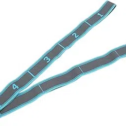Generic Fitness Yoga Belt, Yoga Stretch Strap Prevent Injury 110cm / 43.3in Of the Length Polyester for Dance for Fitness for Yoga for Park(grey blue)-image-36