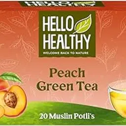 Hello Healthy Peach Green Tea Pack of 20 Bags (2 gm Each) With All Natural Flavors | Makes Up to 40 Cups | Helps In Constipation, Lowers Blood Sugar & Weight Lose | Chamomile Flowers Tea-picture-14