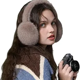 capichino Ear Muffs for Winter Women Girls Faux Fur Fuzzy Earmuffs Foldable Ear Warmer Fleece Lining Ear Covers Headband Style, Ideal for Running, Cycling & Biking (Pack of 1)(Brown)-picture-12