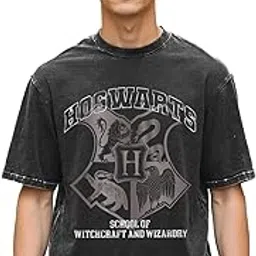 bewakoof Official Harry Potter Merchandise Men's 100% Cotton 220 GSM Typography Oversized Fit Round Neck T-Shirt-picture-19