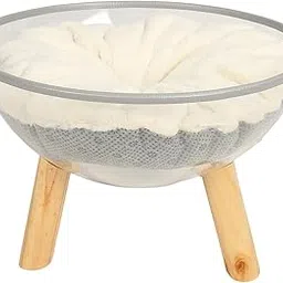 Sorandy Clear Capsule Cat Bed, Wall Mounted Wood Cat House, Stable Transparent Cat Bed with Plush Pads for Cat Sleeping Playing Climbing Lounging-picture-23