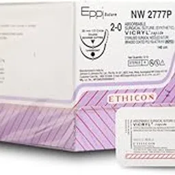 Ethicon NW2777 Vicryl Rapide USP 2-0, 1/2 Circle Round Body 1/2 Circle Reverse Cutting | Polyglactin 910 | Synthetic Braided | Undyed | 36 mm and 140 cm Suture length | Absorbable | 12/Box-picture-52