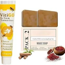 Bee Venom Skincare Combo – Radiance Boosting Cream & Herbal Sandalwood-Saffron Soaps | Paraben-Free, Skin Brightening & Healing for Men & Women-picture-53