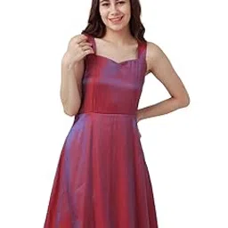 zink london Women's Red Solid Strappy Short Dress-picture-42