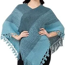 MANRA Women Woolen V-Neck Solid Plain Cape Coat Poncho for Winter Wear (SC 04)-picture-33