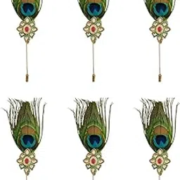 gift jaipur Morepankh Peacock feather (LM-11) Brooches/Brooch/Broaches/Brouches Pack for wedding engagement Men & Women blazer kurta saree-picture-20