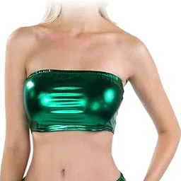 fashionmyday Fashion My Day® Women's Bandeau Top Strapless Sleeveless Top Swimsuit for Performance Green | Tops and Blouses-picture-17