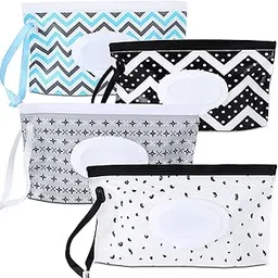 4 Pack Baby Wipe Dispenser, Portable Wipe Holder for Diaper Bag, Travel Wipes Case with Secure Flip Cap, 24x13cm EVA Wipes Container for Wet Wipes-image-95