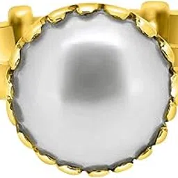 Arihant Gems and Jewels® Ashtadhatu Adjustable Freshwater Pearl (Moti) Ring | Gemstone Jewelry for Peace and Energy | Unisex Accessory for Men and Women | 8.50 Ratti-image-3
