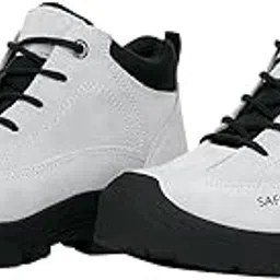 aipan Industrial Safety Shoes, White Grey, Non-Slip Rubber Sole, Steel Toe Protection, Anti-Stab Work Boots with Lace-Up Design-picture-46