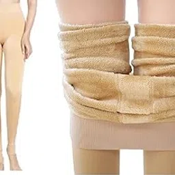 Women/Girl Warm Fleece Lined Leggings || Winter Thermal Pantyhose Leggings || Opaque High Waisted Stretchy Tights Legging Ankle Length (Free Size 26-32)-image-35