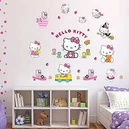 Wallzone Hello Kitty Multi Large Wallsticker for Home Decorations (90 cm x 75 cm)-picture-10