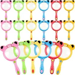 18 Pack Kids Magnifying Glasses Handheld Colorful Cartoon Bear Shaped Magnifying Lenses for Fun Observation Toys Party Gifts Classroom Outdoor Activities-picture-71