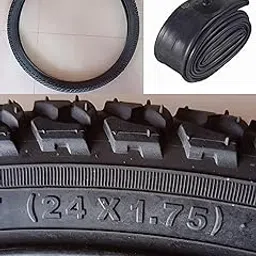 Bicycle Tire and Inner Tube Set, 24 x 1.75 inches, Black-picture-12